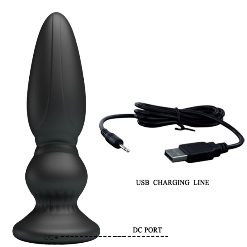 MR PLAY - KRAFTFULL VIBRATOR MED FJÄRRKONTROLL ANALPLUGG SVART