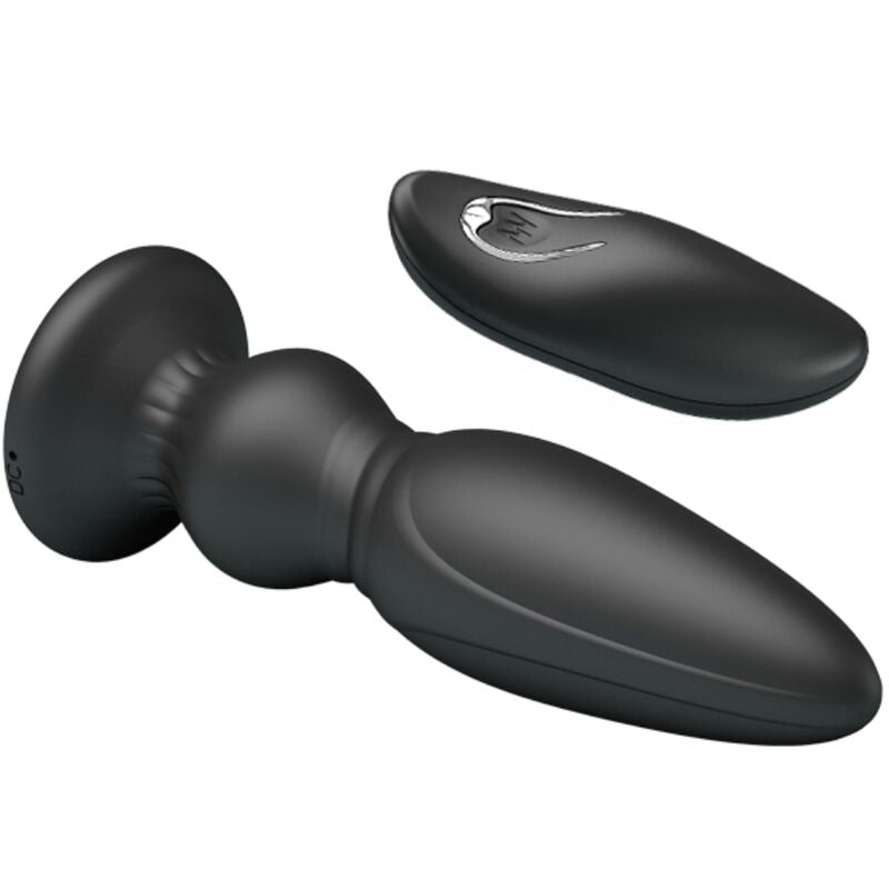 MR PLAY - KRAFTFULL VIBRATOR MED FJÄRRKONTROLL ANALPLUGG SVART