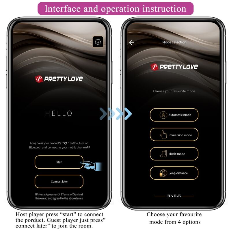 Pretty Love Elvira Kegelbollar med app fjärrkontroll i lila