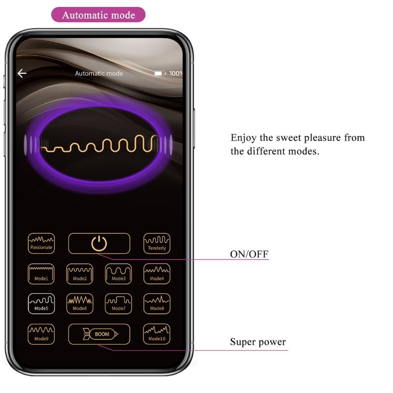 Pretty Love Elvira Kegelbollar med app fjärrkontroll i lila