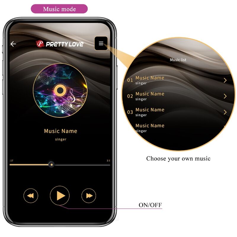Pretty Love Elvira Kegelbollar med app fjärrkontroll i lila