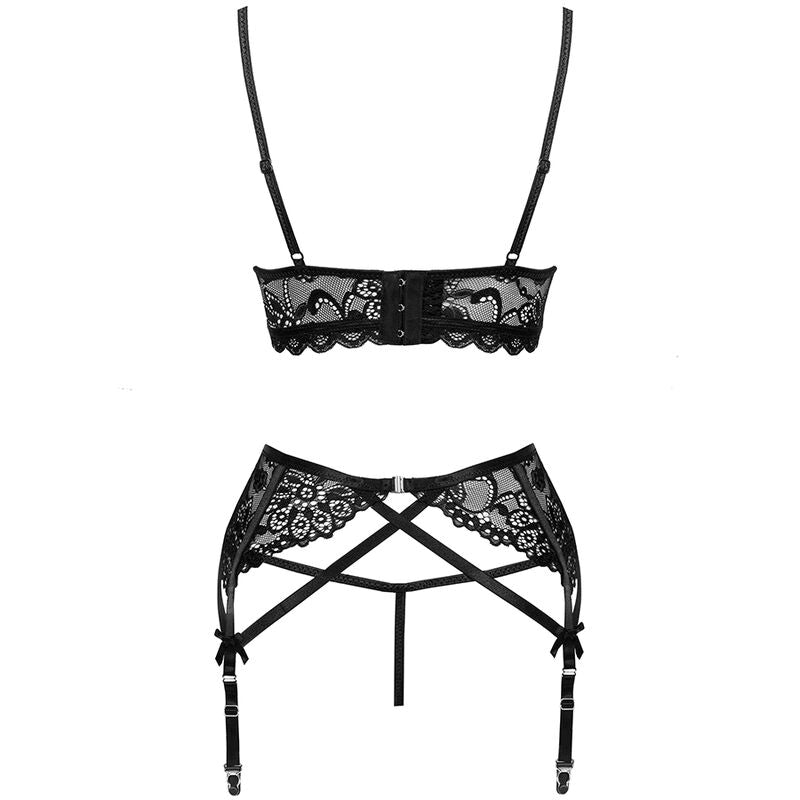 LIVCO CORSETTI FASHION - MORIDAM LC 90552 BH + STRUMPBAND + TROSOR SVART L/XL