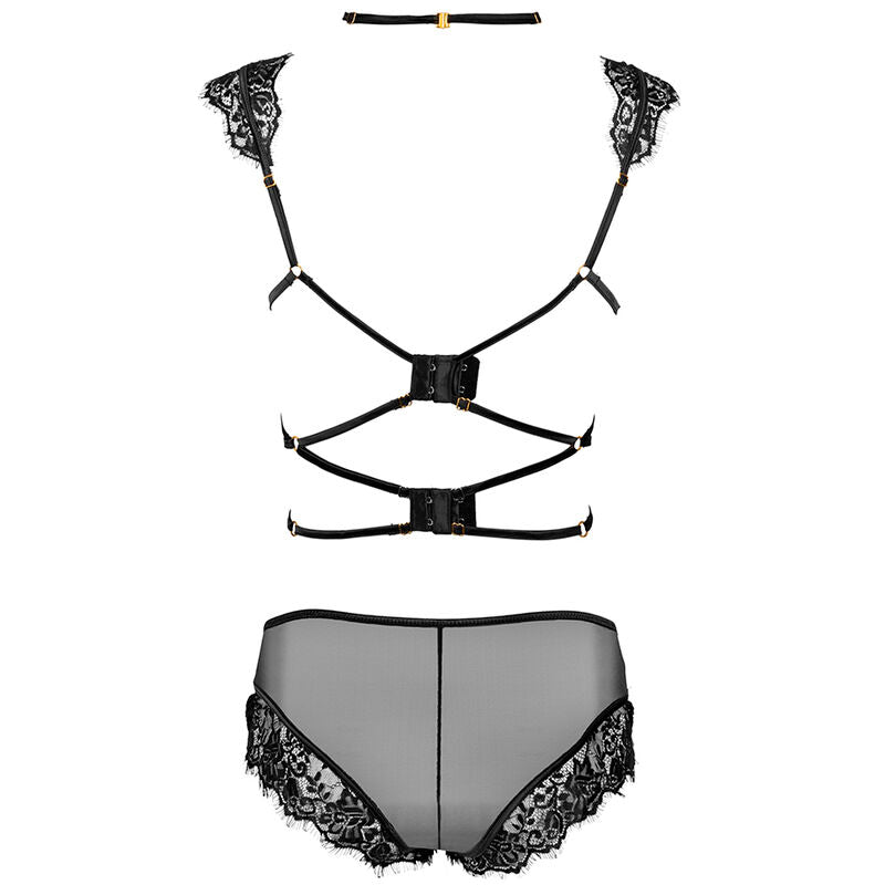 Livco Corsetti Fashion Palmenom BH och trosor i svart L/XL