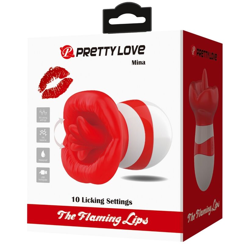 PRETTY LOVE Mina Tongue Stimulator i ljusröd färg