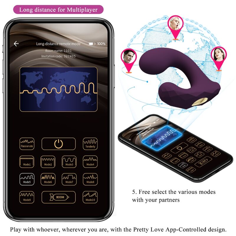 PRETTY LOVE - BILLY VIBRATION FJÄRRKONTROLL LILA GRATIS APP