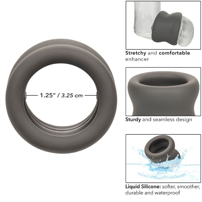 CalExotics Alpha Scrotum Stretching Ring i svart