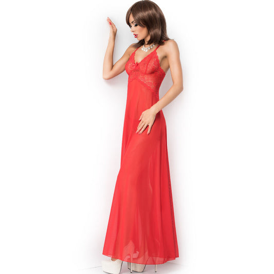Lång röd babydoll från CHILIROSE i storlek L/XL