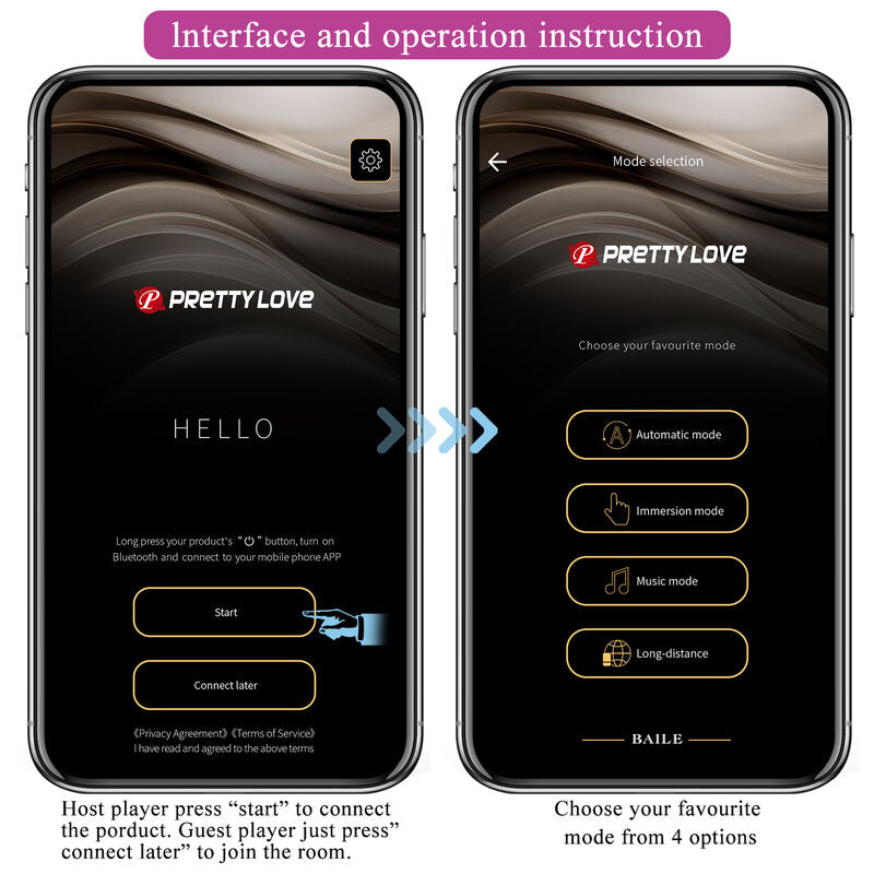 Pretty Love HECTOR elektroshock vibrator i lila