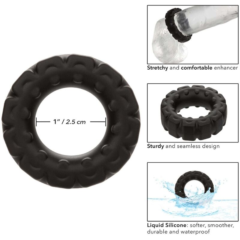 Alpha Liquid Silicone Prolong Tread Ring i svart