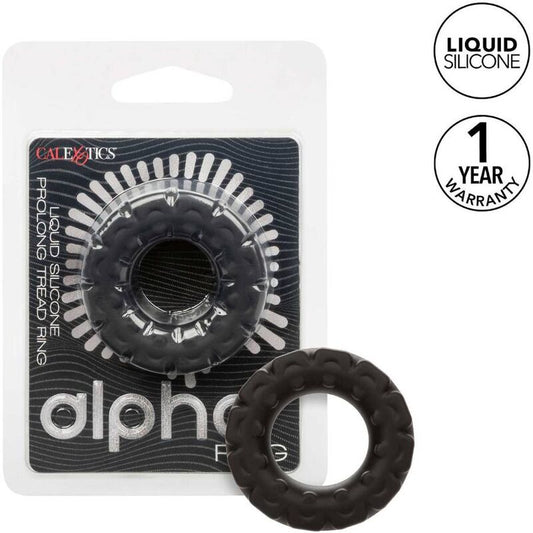 Alpha Liquid Silicone Prolong Tread Ring i svart