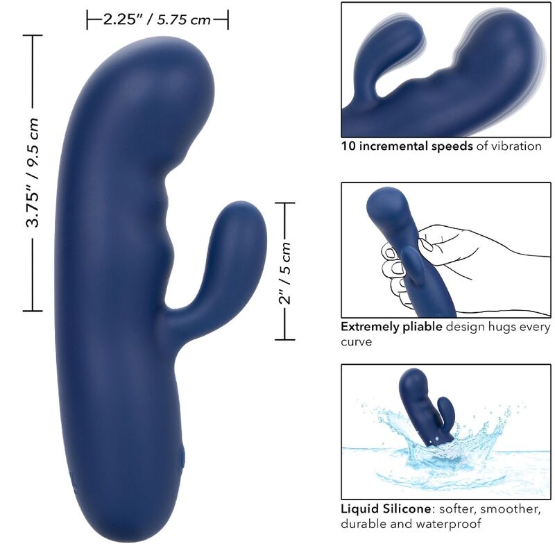 CalExotics Cashmere Silk Duo Blue massager med dubbla motorer