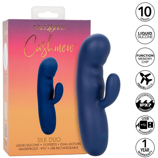 CalExotics Cashmere Silk Duo Blue massager med dubbla motorer