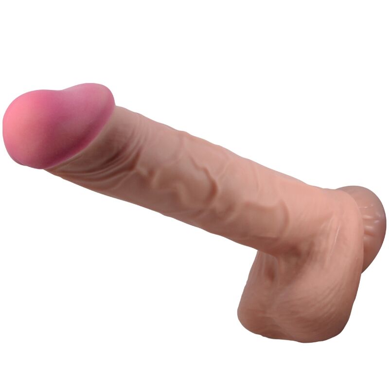 Realistisk dildo med suktionskopp, brun, 26 cm