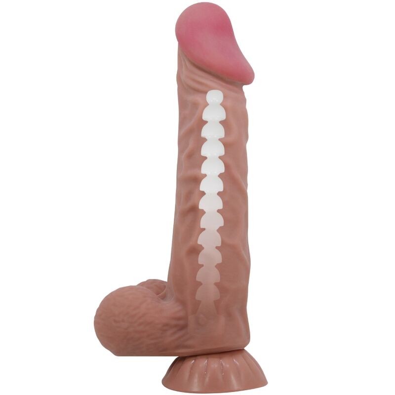 Realistisk dildo med suktionskop, brun, 24 cm