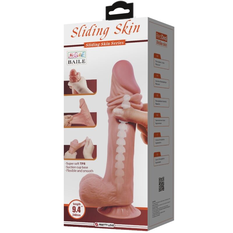 Realistisk dildo med suktionskop, brun, 24 cm