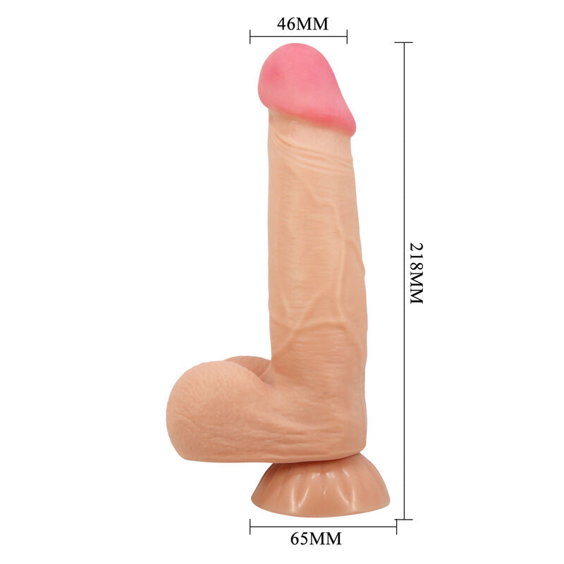 PRETTY LOVE - SLIDING SKIN SERIES REALISTISK DILDO MED SUKTIONSKOP 21,8 CM