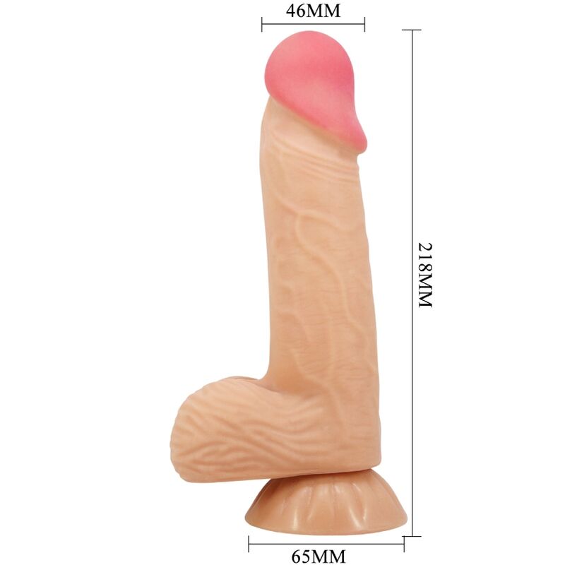 PRETTY LOVE - SLIDING SKIN SERIE REALISTISK DILDO MED SUKTIONSKOP 20,6 CM
