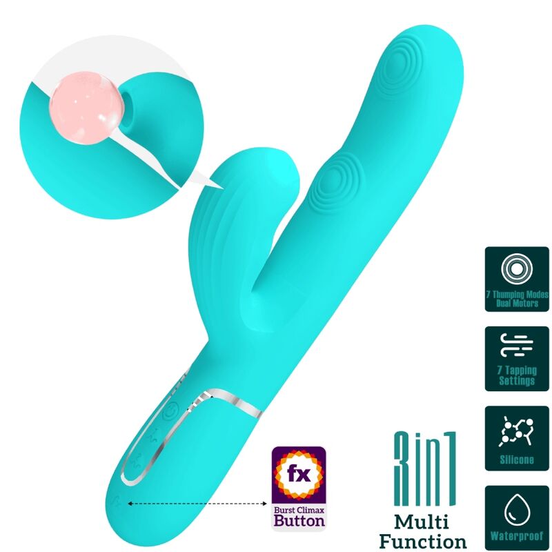 PRETTY LOVE Perlita multifunktionell G-punkt vibrator i aqua grön
