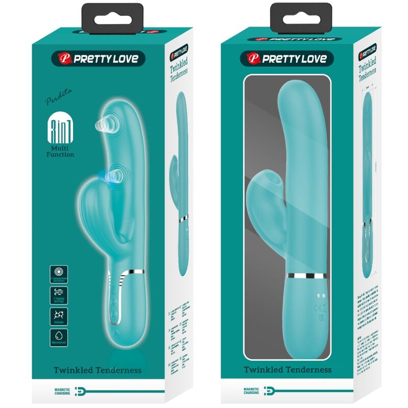 PRETTY LOVE Perlita multifunktionell G-punkt vibrator i aqua grön