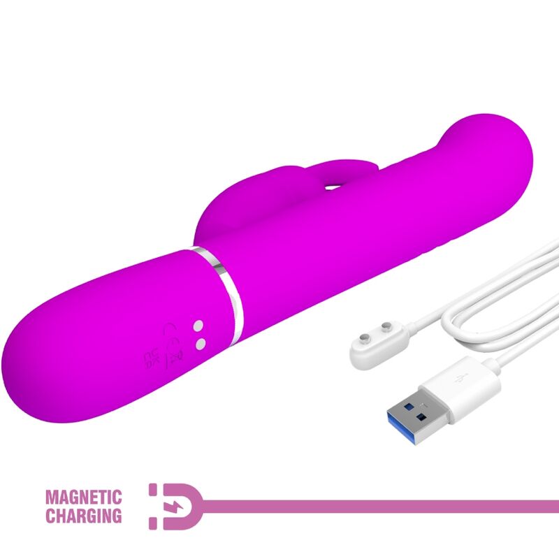 Pretty Love Coale Rabbit Vibrator i lila med pärlor