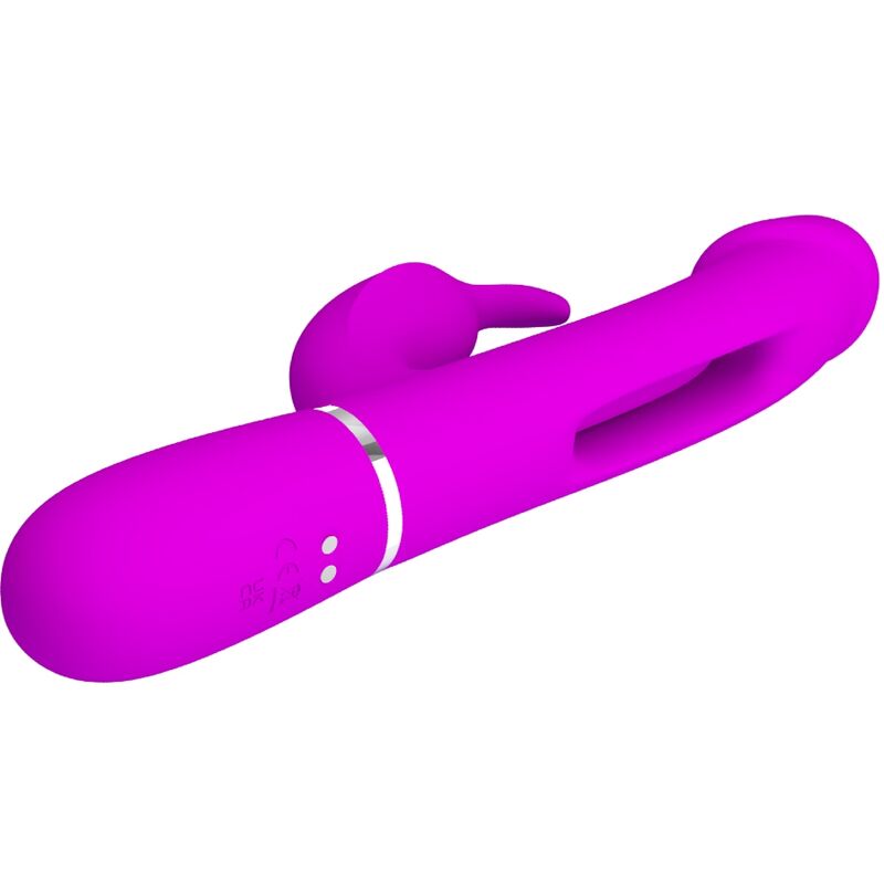 PRETTY LOVE Kampas Rabbit 3 i 1 vibrator med tunga i fuchsia