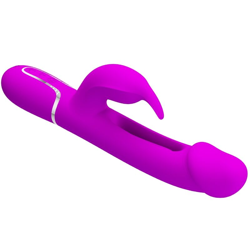 PRETTY LOVE Kampas Rabbit 3 i 1 vibrator med tunga i fuchsia