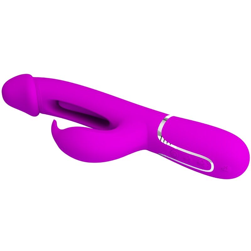 PRETTY LOVE Kampas Rabbit 3 i 1 vibrator med tunga i fuchsia