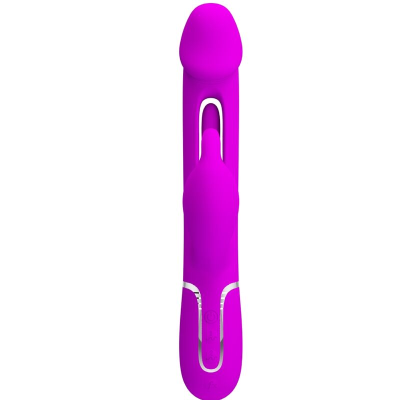 PRETTY LOVE Kampas Rabbit 3 i 1 vibrator med tunga i fuchsia