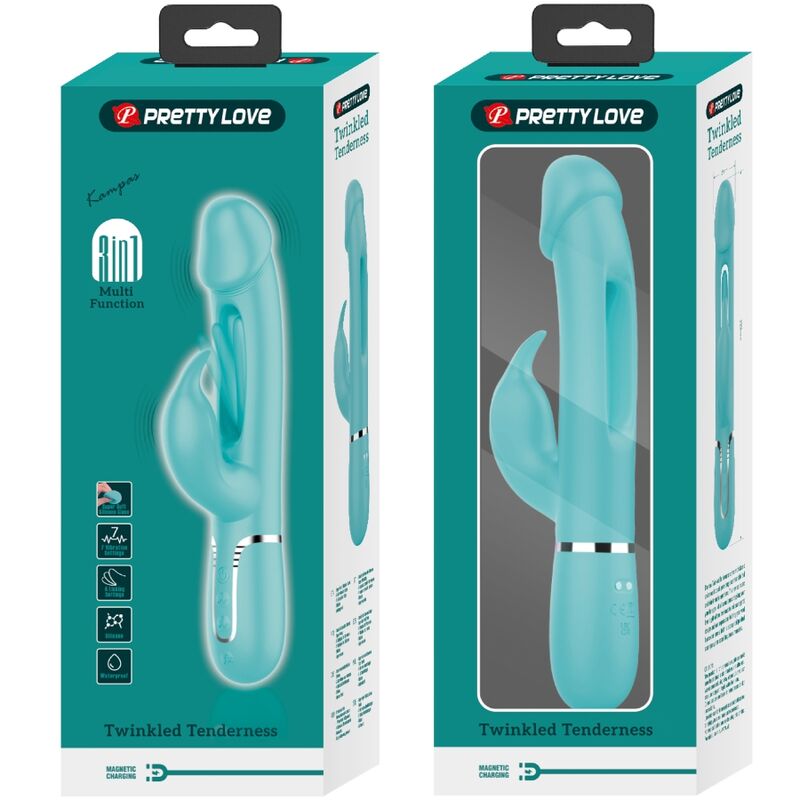 PRETTY LOVE Kampas Rabbit 3 i 1 vibrator aqua grön