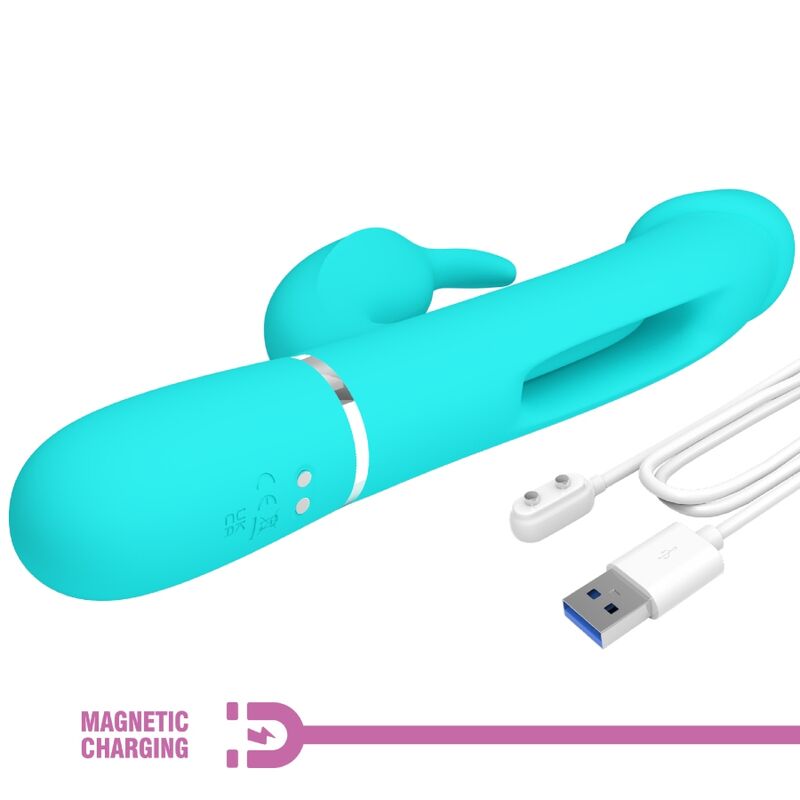 PRETTY LOVE Kampas Rabbit 3 i 1 vibrator aqua grön