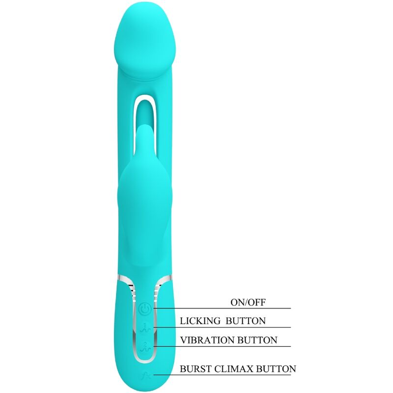 PRETTY LOVE Kampas Rabbit 3 i 1 vibrator aqua grön