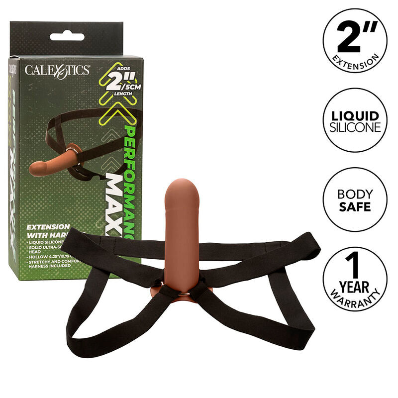 Performance Maxx Extension med harness i brun silikon