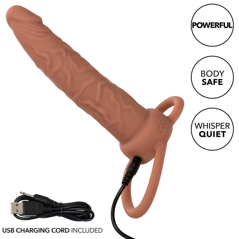 CALEXOTICS - PERFORMANCE MAXX ÅTERLADDNINGSBAR DUBBEL PENETRATOR BRUN HUD
