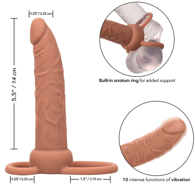 CALEXOTICS - PERFORMANCE MAXX ÅTERLADDNINGSBAR DUBBEL PENETRATOR BRUN HUD