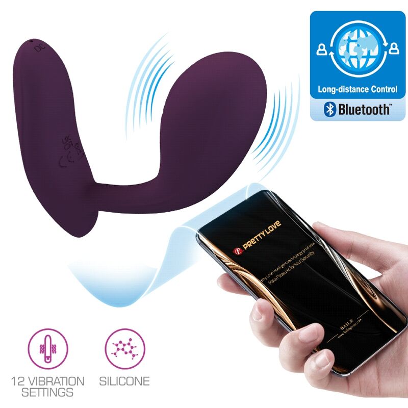 PRETTY LOVE Baird G-Spot vibrator lila med app-kontroll