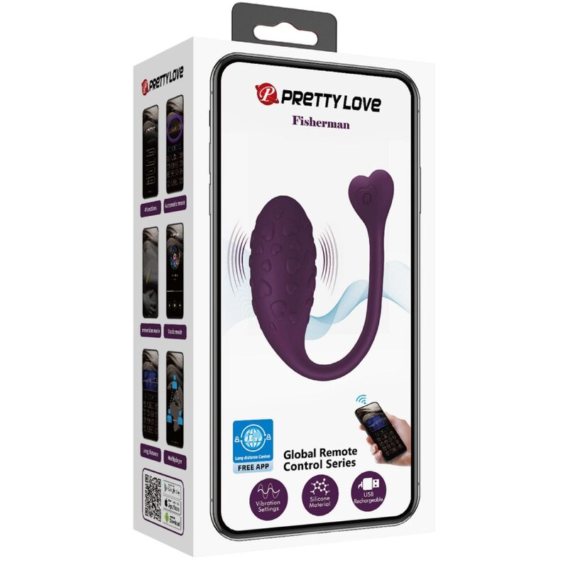PRETTY LOVE - FISHERMAN APP STYRD VIBRERANDE ÄGG LILA