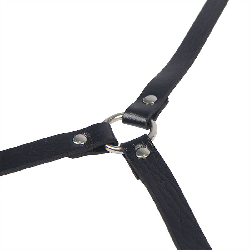 Läder body harness i svart från Subblime, en storlek