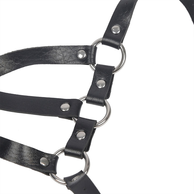 SUBBLIME body harness med justerbara remmar i svart läder