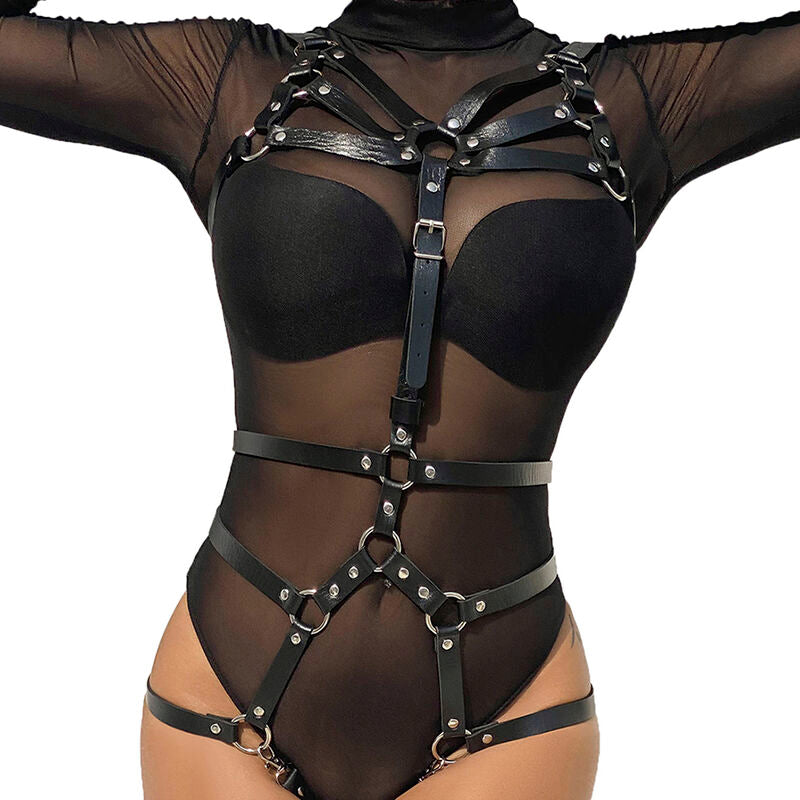 SUBBLIME body harness med justerbara remmar i svart läder