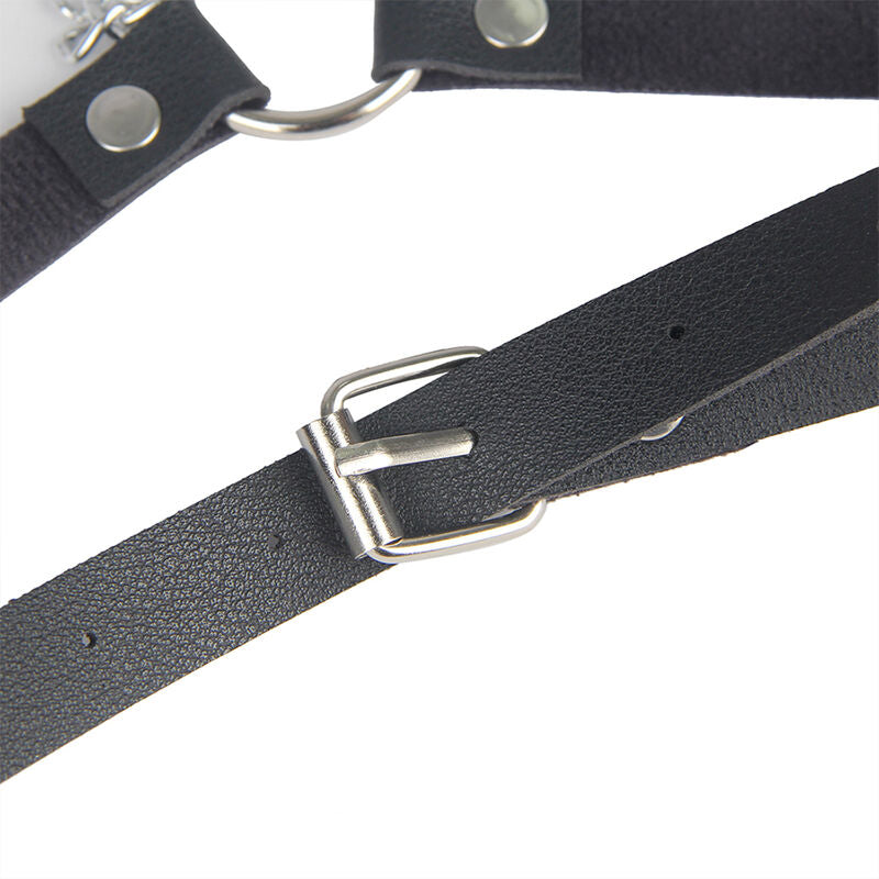 SUBBLIME läderbälte med harness i svart