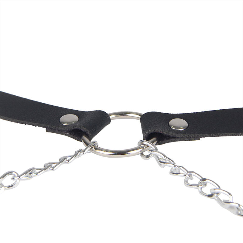 SUBBLIME läderbälte med harness i svart