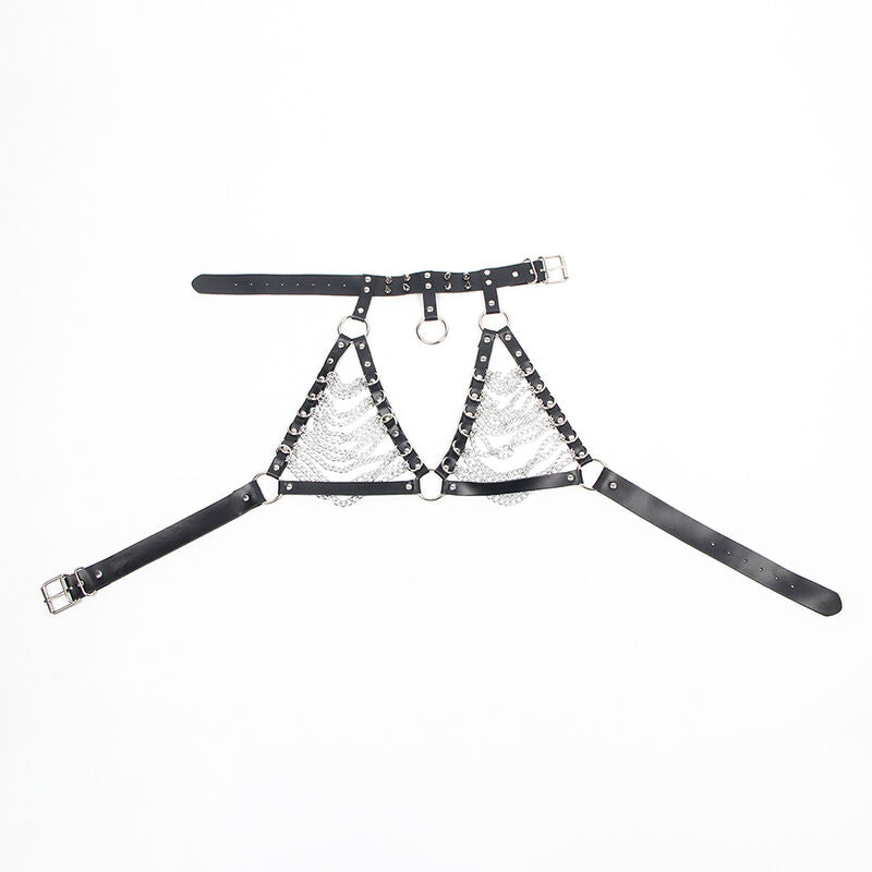 SUBBLIME - HARNESS BH OCH HALSBAND MED KEDJOR EN STORLEK