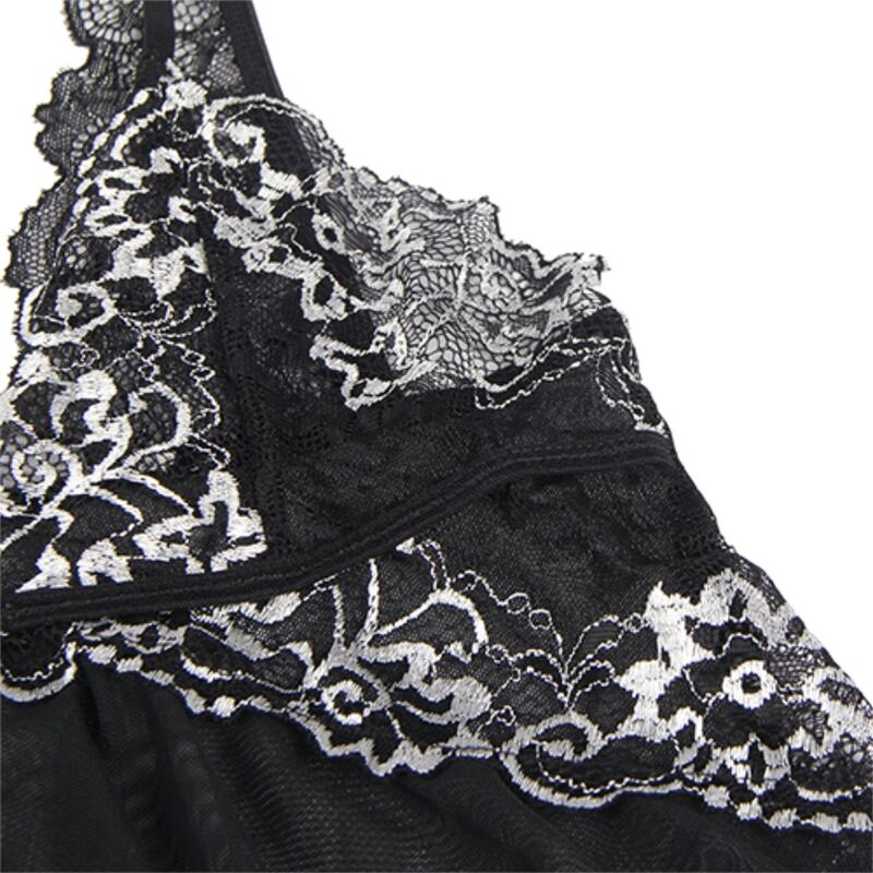 SUBBLIME - BABYDOLL FABRIC TULLE set LACE L/XL
