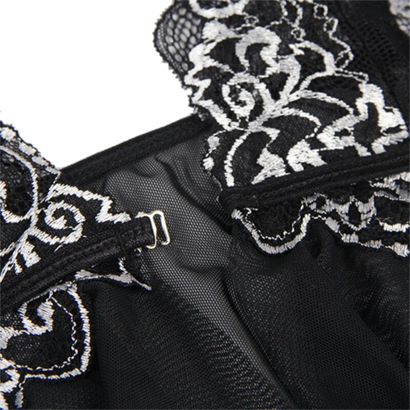 SUBBLIME - BABYDOLL FABRIC TULLE set LACE L/XL