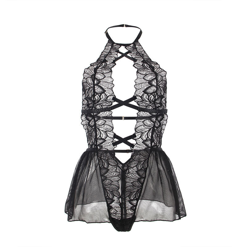 SUBBLIME Teddy Halter Neck i svart, storlek S/M