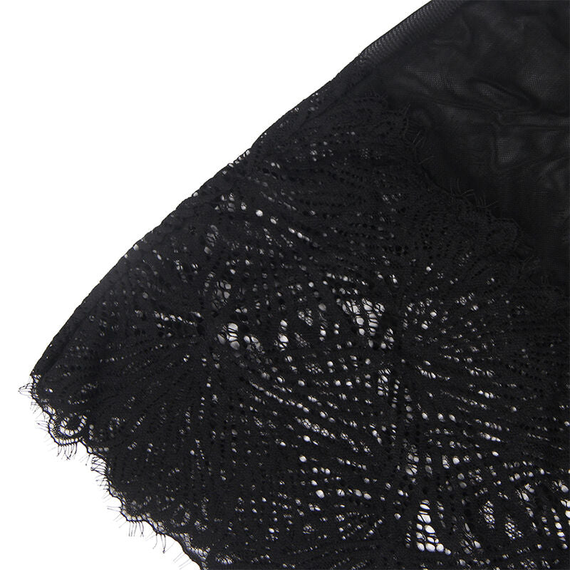 SUBBLIME - Babydoll med justerbara spetsband svart S/M