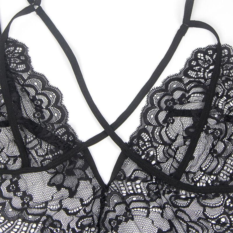SUBBLIME Lace Body Police Kostym i svart, storlek L/XL