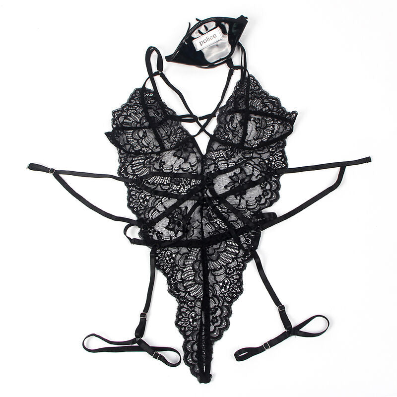 SUBBLIME Lace Body Police Kostym i svart, storlek L/XL
