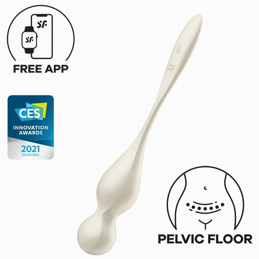 Satisfyer Love Birds vibrerande kegelkulor i vit färg