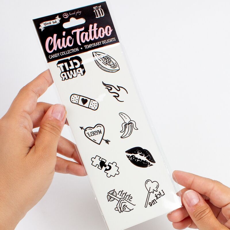 SECRET PLAY - Set med 10 temporära tatueringar Candy Collection